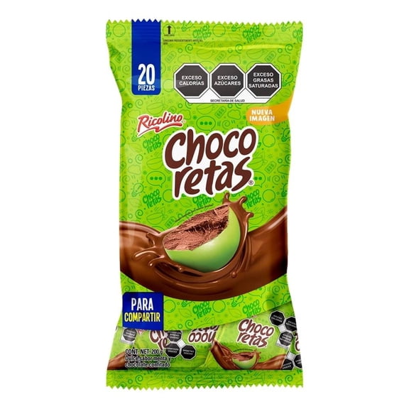 Dulce Ricolino Chocoretas menta y chocolate 20 pzas
