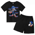 thumbnail image 4 of Nueva camiseta de Sonic para niños y niñas, conjunto de 2 piezas para adolescentes, camisetas casuales de manga corta de verano para niños, conjunto de camiseta y pantalones cortos, conjunto deportivo, 4 of 5