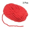 thumbnail image 3 of Uxcell 3Skeins Chenille Yarn Blanket Yarn 3x100g/10.5oz Polyester Soft Knitting Bright Red, 3 of 6