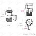 thumbnail image 2 of Shower Flow Water Valve  Brass Shut Off Valve for Hand Shower  RV Hose Flow Restrictor  Chrome, 2 of 9
