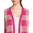 thumbnail image 4 of Dreamers by Debut Women's Open Front Print Cardigan Sweater, Midweight, 4 of 5