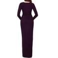 thumbnail image 2 of Betsy & Adam Women's Glitter Surplice Slit Gown Dress Purple Size 6, 2 of 4