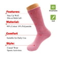 thumbnail image 6 of Mid Calf Crew Socks for Women 3 Pairs Pink Cotton Socks Size 9-11, 6 of 6