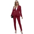 thumbnail image 2 of Women's Two Piece Peplum Blazer and Pants Set – Elegant White Business Casual Outfit for Work, Office, and Formal Events, 2 of 7