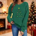 thumbnail image 5 of Ichuanyi Womens Christmas Long Sleeve Crewneck Sweatshirts Christmas Print Casual Pullover Cute Xmas Shirt Top, 5 of 6