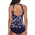 thumbnail image 4 of DPTALR Mode Femmes Bikini Imprimé Rehausseur Rembourré Maillot de Bain Tenue de Plage Ensemble, 4 of 5