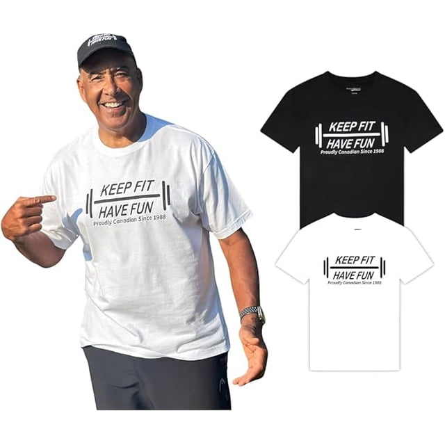 Body Break T-Shirt Officiel - Restez en Forme, Amusez-Vous - T-Shirt Unisexe à Manches Courtes Col Ras du Cou pour Hommes Femmes, 100 % Coton - Blanc, TP