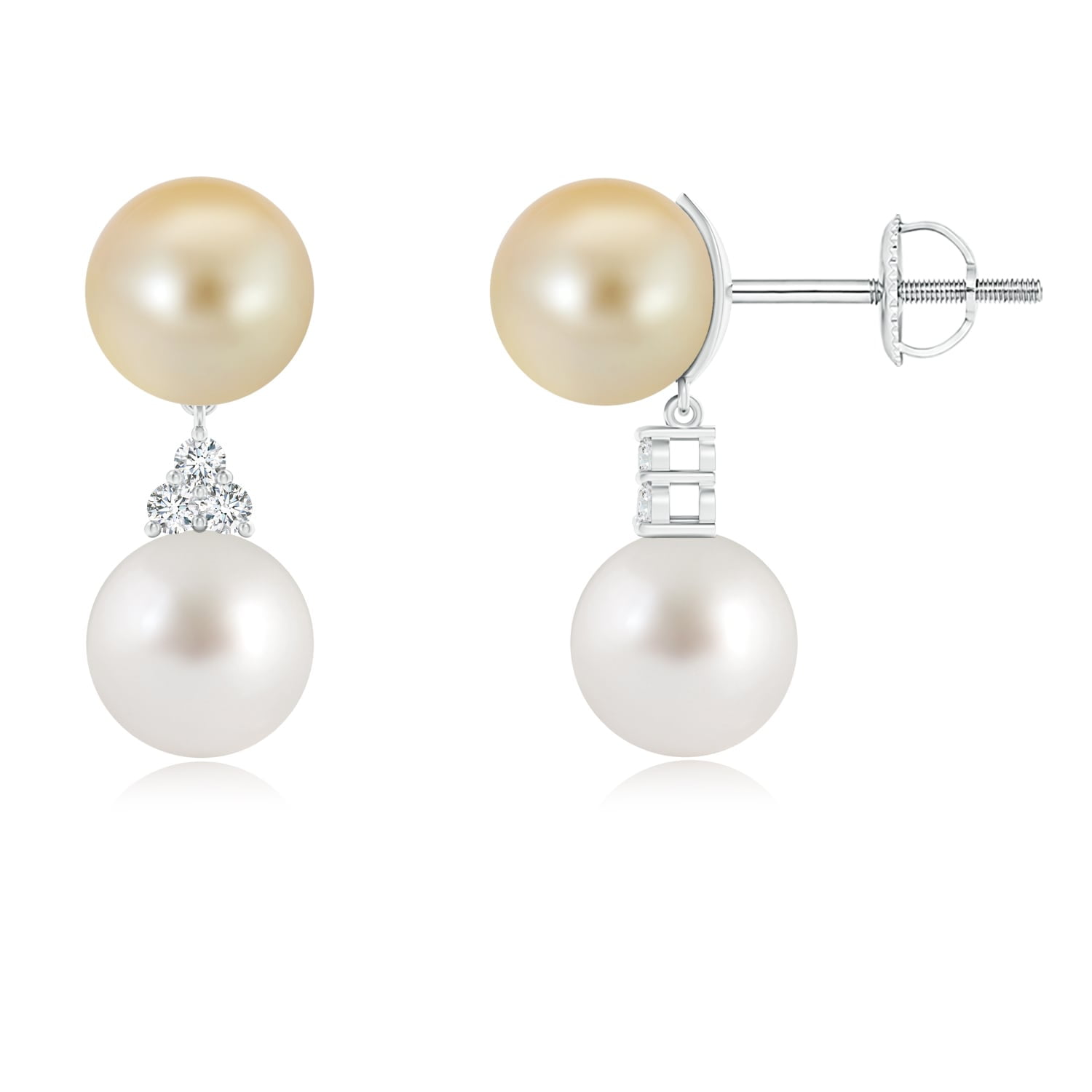 New Hot Aaa 12-12.5mm South Sea White Pearl Earring 14k New Hot Aaa 12-12.5mm South Sea White Pearl Earring 14k