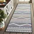 thumbnail image 2 of SAFAVIEH Cabana Briella Geometric Indoor/Outdoor Runner Rug, Black/Ivory, 2' x 8', 2 of 14