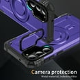 thumbnail image 5 of Designed for Samsung Galaxy S23 Plus Armor Case with Camera Cover Stand, Shockproof Protection Compatible with MagSafe Rugged Case Cover for Galaxy S23 Plus, Support Car Magnetic Holder - Purple, 5 of 7