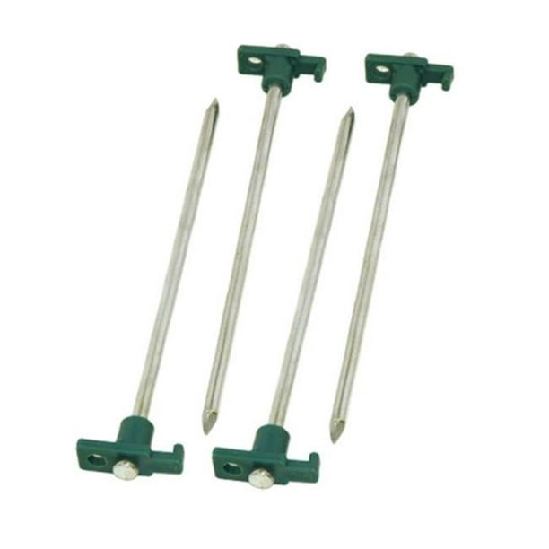 Coleman 775197 10 Inch Steel Tent Stakes Green-Silver