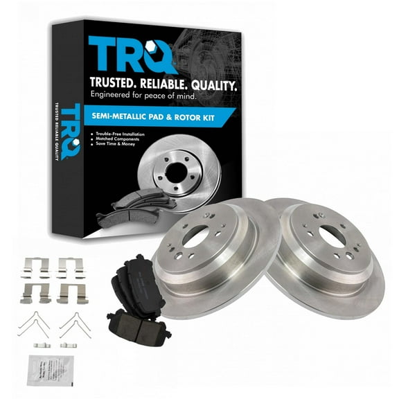 TRQ Rear Brake Pad & Rotor Kit Brake Pads Brake Rotor Ceramic Fits Select 2014-2016 Acura MDX