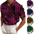 thumbnail image 4 of WREESH Men's Casual V-Neck T-Shirt Short Sleeve Graphic Print Top for Trendy Summer Wear Purple, 4 of 4