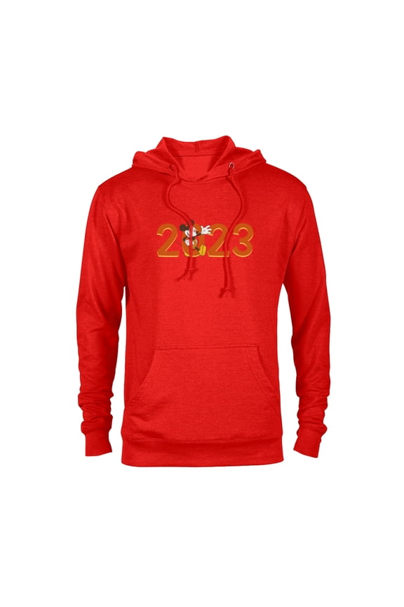 Mickey Mouse Waving 2023 100th Anniversary New Year - Pullover Hoodie for Adults - Customized-Red