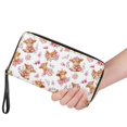 thumbnail image 2 of Renewold Faux Leather Wallet for Women, Mini Wristlet Zipper Closure Coin Bag Purse Handbag for Shopping Travel Cell Phone, Highland Cow Rose Floral Pink, 2 of 7