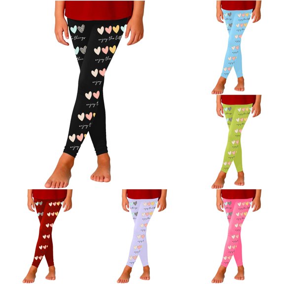 Toddler Girls Pants Festive Printed Tapered Leggings Stretch Fit Holiday Season Outfits Size 3-4T ,Black