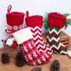 thumbnail image 4 of Bewildely Calcetín de Navidad de punto, decoración de Navidad, calcetín de caramelo, bolsa colgante, adorno, decoración, regalo para niños, chimenea Kits de decoración para fiestas No.02 Bewildely HA009116-02, 4 of 6