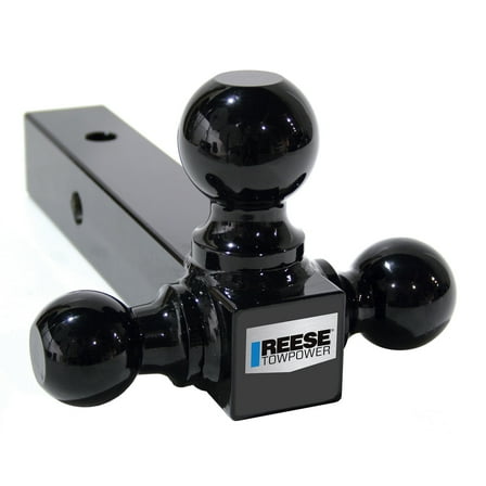 Reese Towpower 21512 Tri-Ball Trailer Hitch Ball Mount, (1-7/8 Inch, 2 Inch, 2-5/16 Inch Trailer Hitch Balls), Fits 2 Inch Square Receiver, 10,000 lbs. Capacity, Black