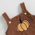thumbnail image 3 of My First Halloween Baby Girl Boy Outfit Pumpkin Ghost Romper Corduroy Overalls Sleeveless Straps Jumpsuits Bodysuits Cute Fall Clothes, 3 of 8