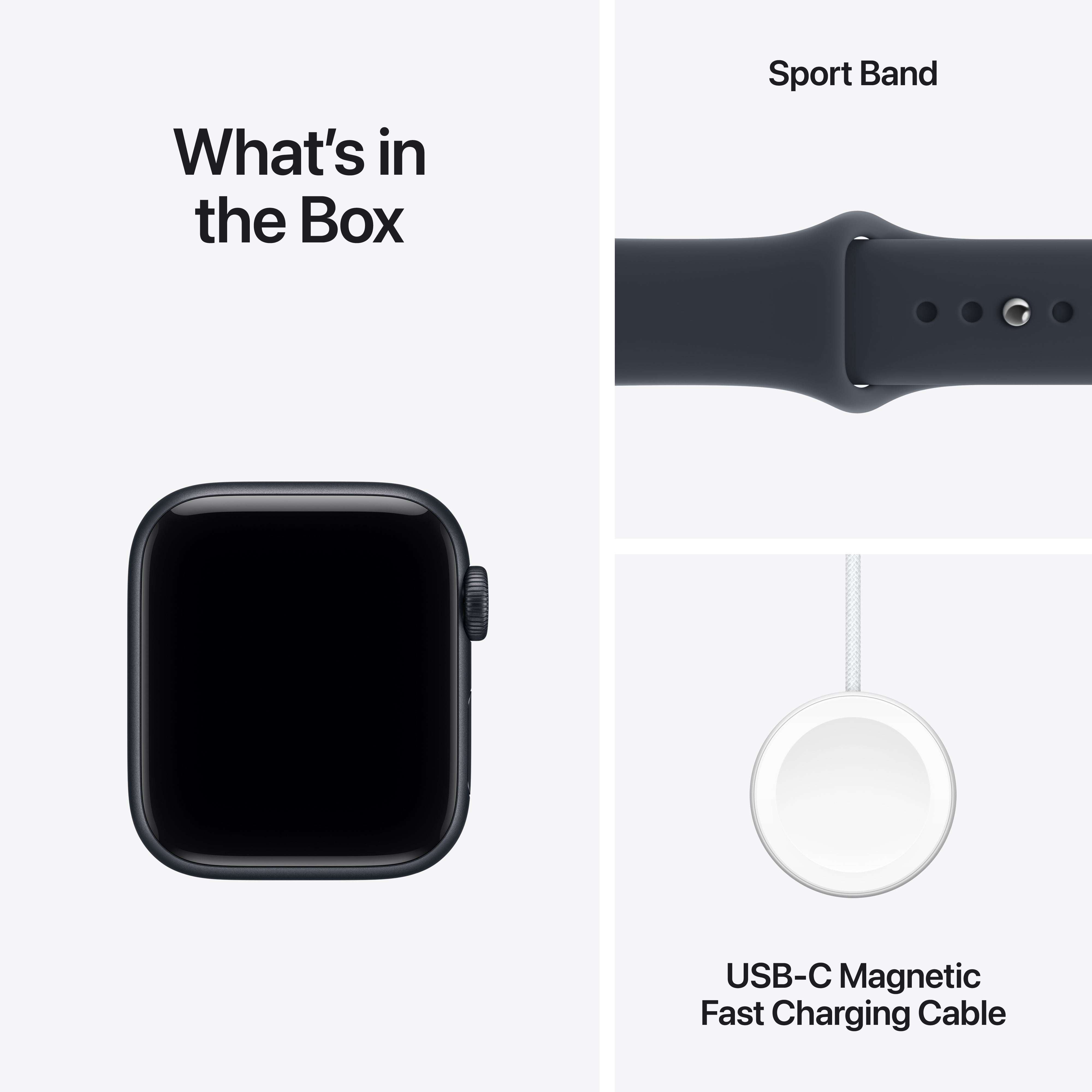 Apple Watch SE 3 [GPS 40mm] Smartwatch with Midnight Aluminum Case with Navy Blue Sport Band - M/L