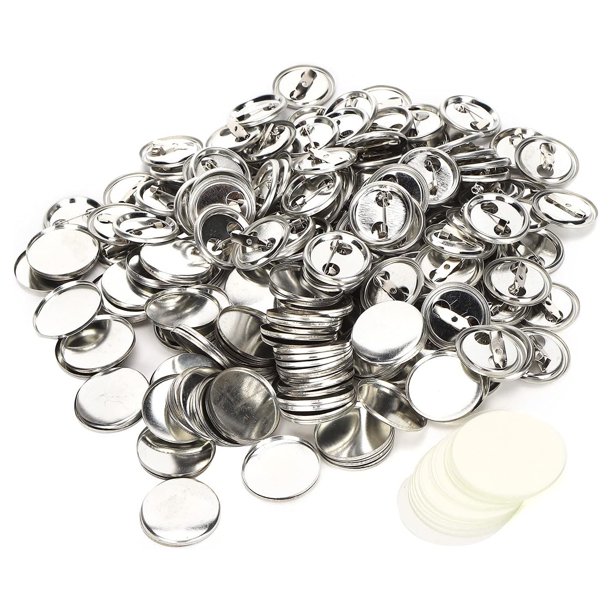 100 Piezas de Botón de Insignia, Kit de Bricolaje, Insignias Transparentes de Medalla para Regalos de Recuerdos de Artesanía (32MM)