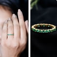 thumbnail image 3 of Rosec Jewels 3/4 CT Round Emerald Eternity Ring for Women, Fine Emerald Ring, Anniversary Gift for Her, Gold Emerald Full Eternity Ring, 10K Yellow Gold, US 12.00, 3 of 9