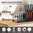 thumbnail image 5 of Housolution Pot and Pan Organizer, Expandable Pot Lid Organizer Rack with 14 Adjustable Dividers for Kitchen, Under Cabinet, Cutting Board, Bakeware, Black, 5 of 8