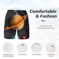 thumbnail image 5 of Lsque Mens Swim Trunks Solar System Paper Art Pattern - Bathing Suit Compression Liner - Beach Swim Shorts Swimwear - (S-3XL) - Stretch Quick Dry -3X-Large, 5 of 9