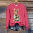 thumbnail image 2 of Womens Blouses Long Sleeve Clearance Easter Women's Round Neck Raglan Sleeves Printed Long Sleeved Top Hoodie, 2 of 4