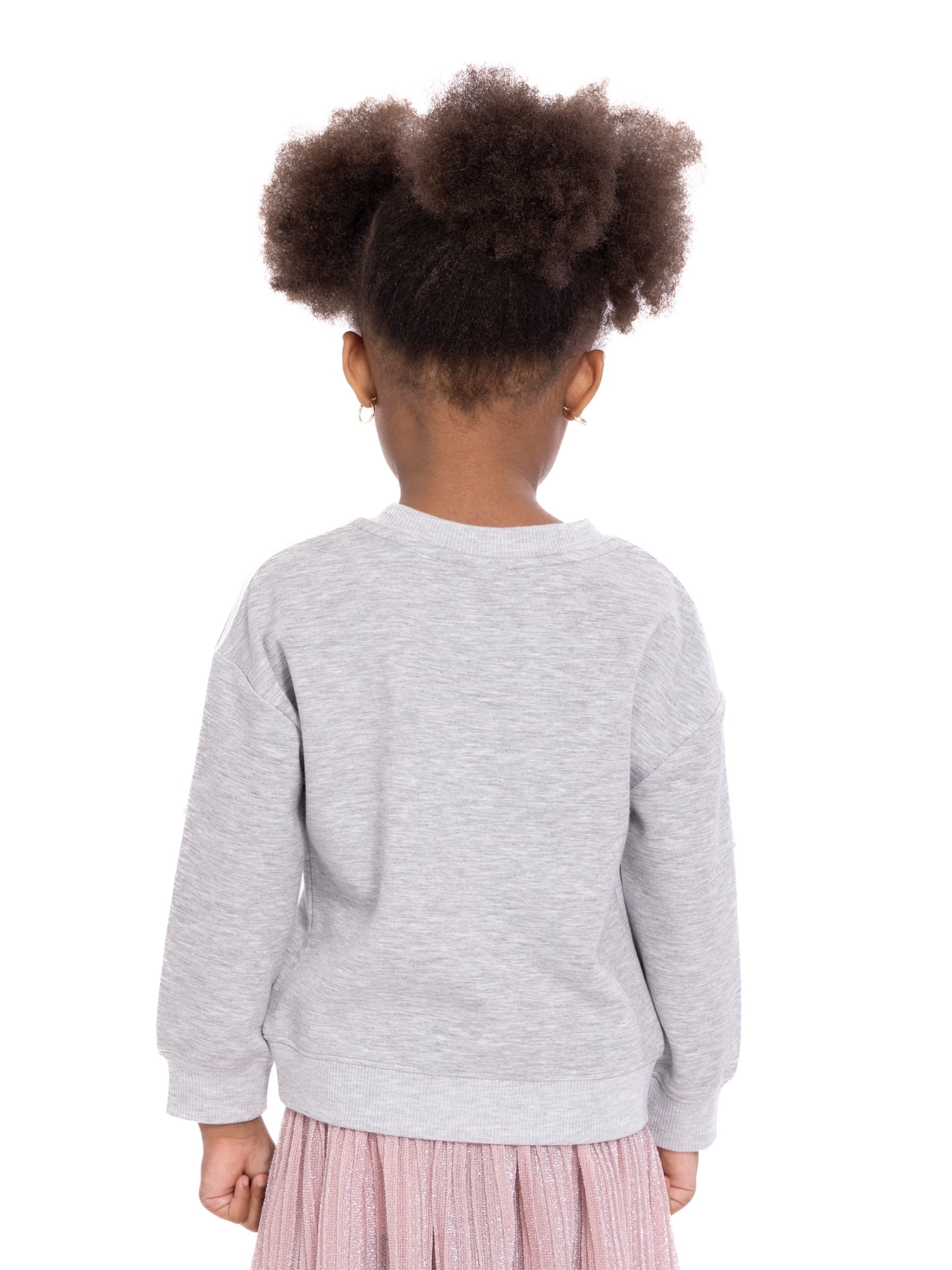 Wonder Nation Toddler Girls Crewneck Pullover with Bows, Sizes 12M-5T