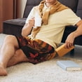 thumbnail image 4 of Mens Pajama Shorts, Halloween Full Moon Pumpkin Bat Sleep Shorts Men Pajama Bottoms Lounge PJ Shorts with Pockets, 4 of 6