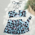 thumbnail image 5 of Guiexla 3Pcs/Set Halter Adjustable Straps Hollow Bikini Skirt Set Leopard Print Micro Bra Thong High Waist Skirt Suit for Swimming Pool, 5 of 8