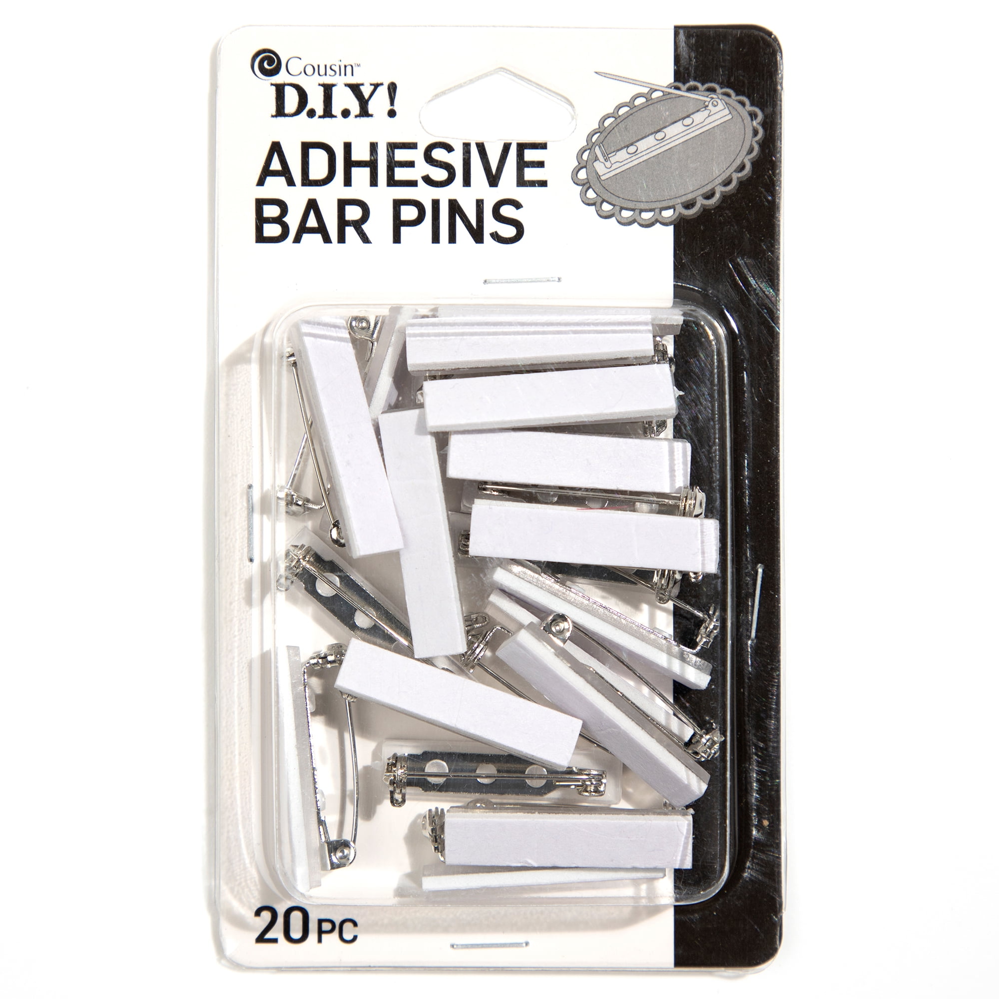 Cousin DIY Metal Adhesive Safety Pin Set, 20 Piece