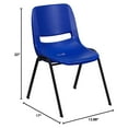 thumbnail image 2 of Drevy Kid's Navy Ergonomic Shell Stack Chair - Black Frame and 12" H Seat, 2 of 8