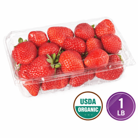 Fresh USDA Organic Strawberries, 1 lb Container