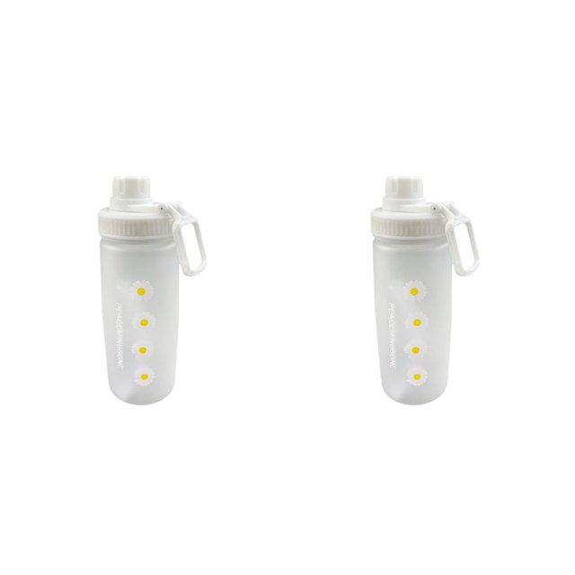 Injueey Botellas de agua de plástico esmerilado de Margarita pequeña de 600ml, botella de agua esmerilada creativa sin BPA con cuerda portátil, taza Type2 NO2 Injueey CBP093699