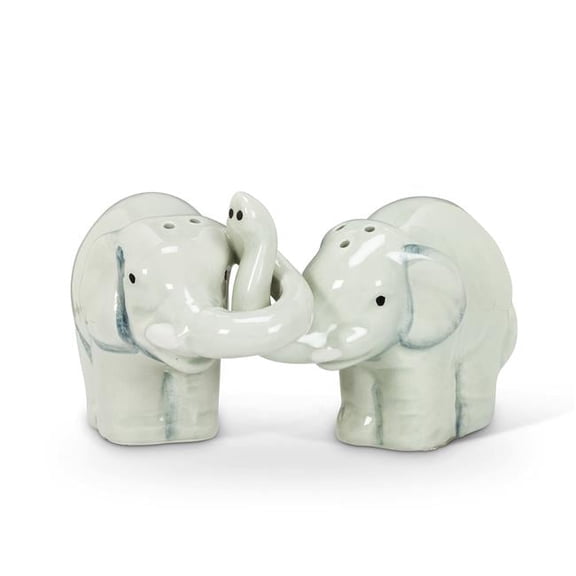 3.5 in. Hugging Elephants Salt & Pepper, Grey