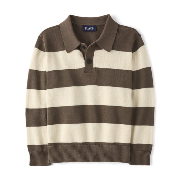 The Children's Place Boys Long Sleeve Striped Rugby Sweater, Sizes XS-XXL