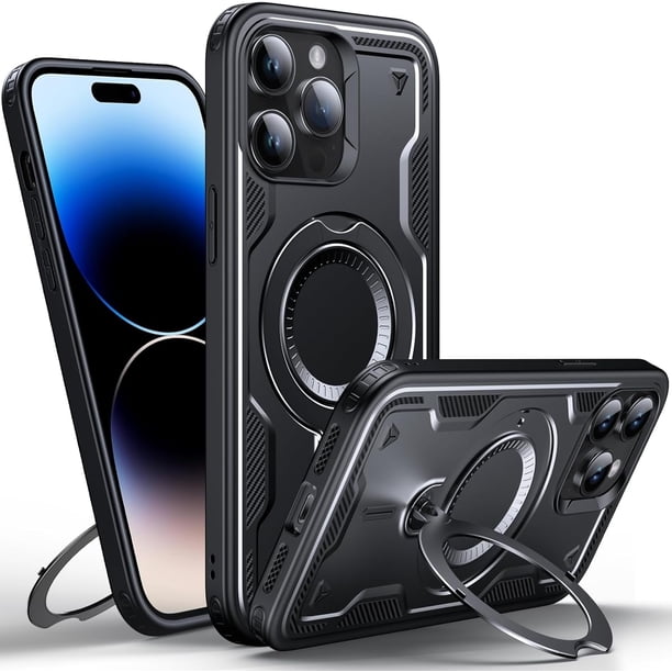 Diseñado para Funda Magnética para iPhone 14 Pro Max, Compatible con Magsafe, Resistente a Caídas de 10 pies, Resistente, con Soporte de Anillo Giratorio 360, Funda Protectora