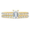 thumbnail image 5 of 1.16 ct Emerald Cut Real Genuine Natural Diamond SI1-SI2 J-K 18K Yellow Gold Engagement Wedding Bridal Set Designer Ring bW/ Set size 3.5, 5 of 7