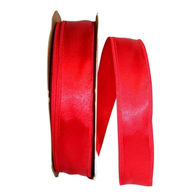 Reliant Ribbon 5102W-065-09C 1,5 Po. 100 Yards Dyna Satin EZ Filaire Bord Ruban&44; Rouge
