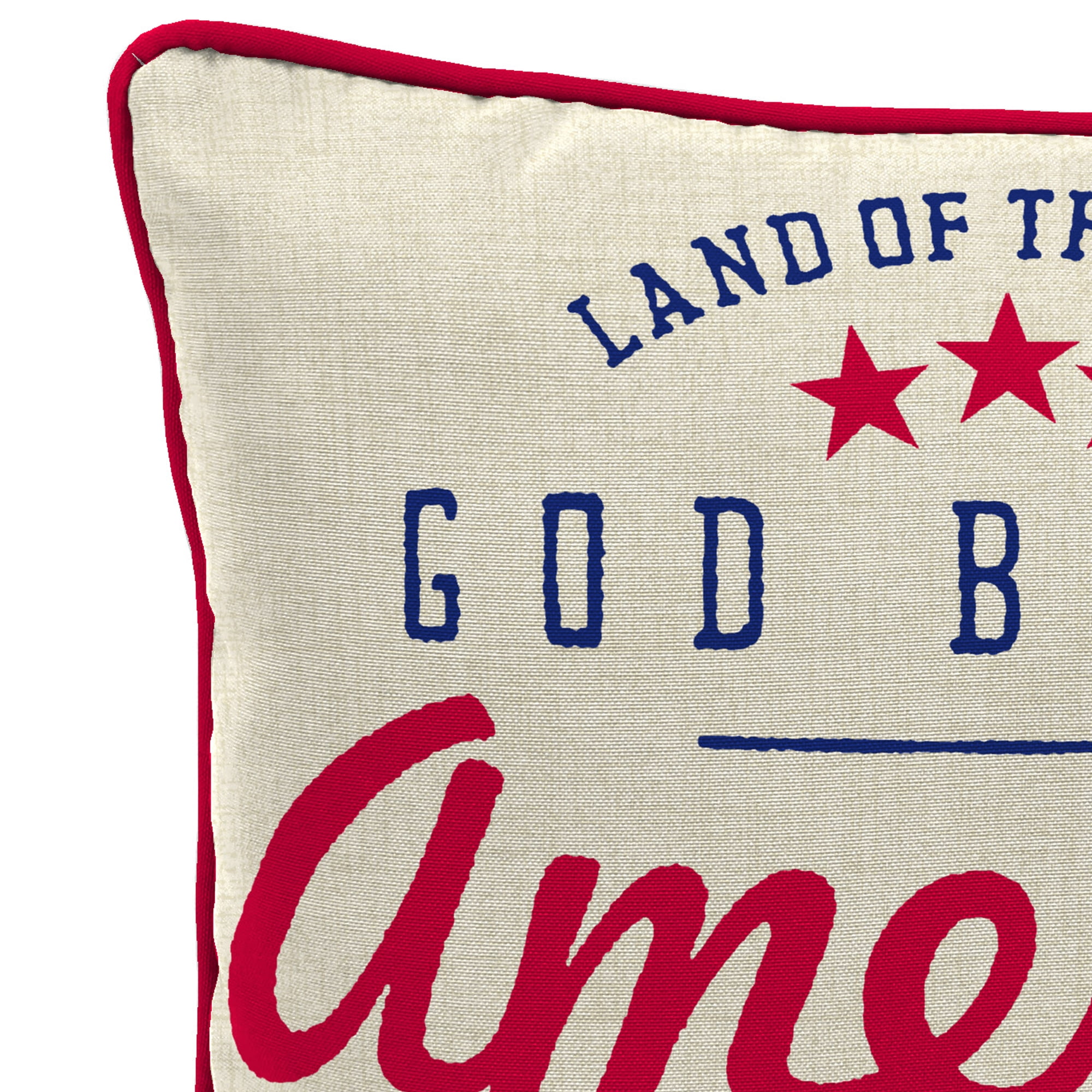 Jordan Manufacturing 18" x 18" Cream God Bless Outdoor Throw Pillow (2-Pack)