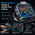 thumbnail image 4 of 54W Bluetooth 5.3 Car Adapter Charger 3-Port Fast Charging [PD36W & QC3.0 20W], Wireless Radio FM Transmitter with Deep Bass Player, LED Backlit, Hands-Free Calling, Support USB Drive,Black, 4 of 7