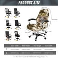 thumbnail image 5 of FKELYI American Tribal Highland Cattle Cow Sunflwoer Print Office Chair Slipcover with Removable Armrest Covers 3 Pcs Set Swivel Armchair Protector Cover Dustproof Home Decor, Large, 5 of 6