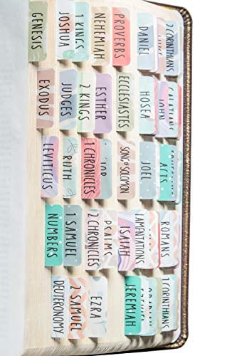 Colorful Floral Bible Tabs Laminated with Matte Film 90 Bible Index tabs in Total Additional 24 Blank tabs 66 tabs for Old and New Testament Cute Bible tabs for Women and Girl 
