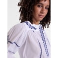 thumbnail image 5 of Scenario Women's and Women's Plus Embroidered Top with Long Sleeves, Sizes XS-4X, 5 of 7