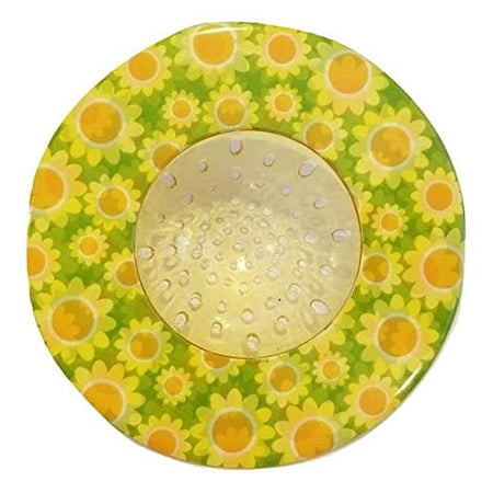 5 25 Diameter Decorative Designer Pattern Kitchen Sink Strainer Food Trap Single Pack Yellow Sunflowers
