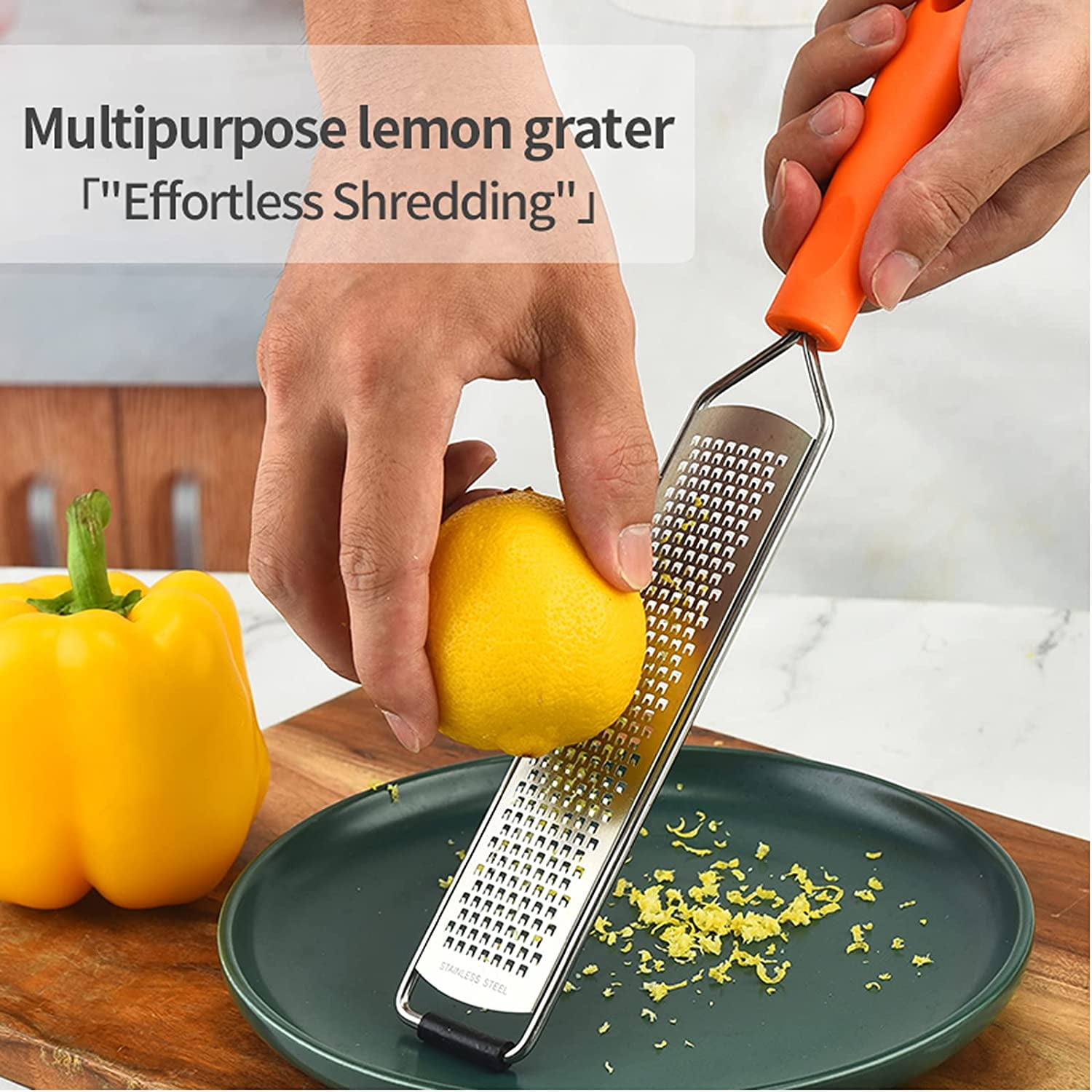  OpenSeseme Handheld Professional Kitchen Grater for Vegetables  and Cheese, Citrus Lemon Zester with Vegetable Peeler (Pink): Home & Kitchen