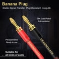 thumbnail image 3 of UCINNOVATE 2 Pcs HiFi OFC Speaker Cable with Banana Plug to Jumper Spade, 14AWG 6.56FT/2m Male to Male Jumper Bridge Speaker Wire for Amp-Dark Red, 3 of 7
