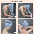 thumbnail image 3 of Terciopelo de coral suave Mujeres Instantáneo Secado Sombrero Microfibra Súper húmedo Curly Hair Care Wrap Linda gorra Loop Turban Toalla Baño Azul Luz Gris seitruly HA010397-04, 3 of 6